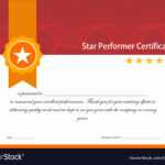 Vintage Red And Gold Star Performer Certificate with Star Performer Certificate Templates