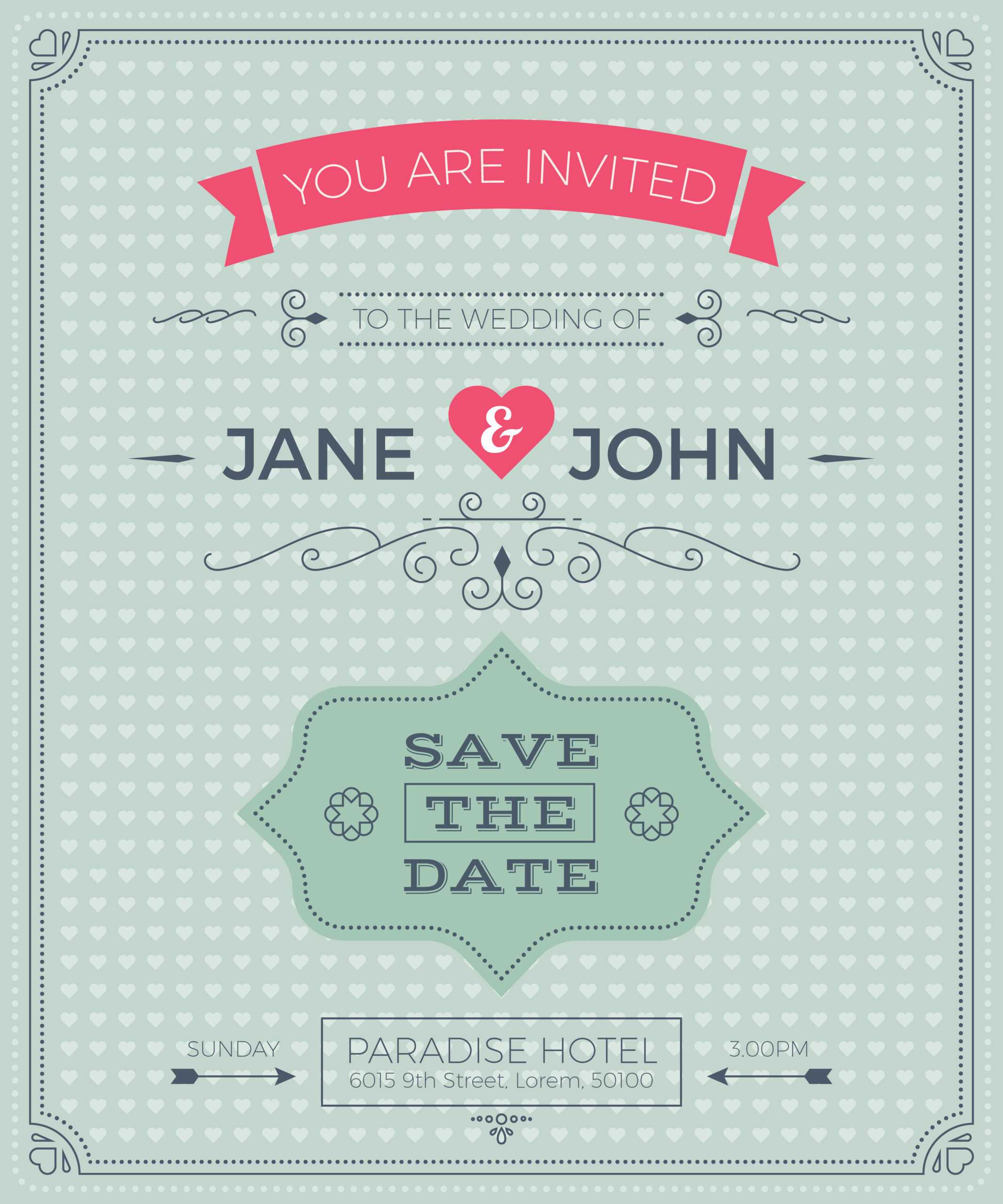 Vintage Wedding Invitation Card Template – Download Free With Ss Card Template