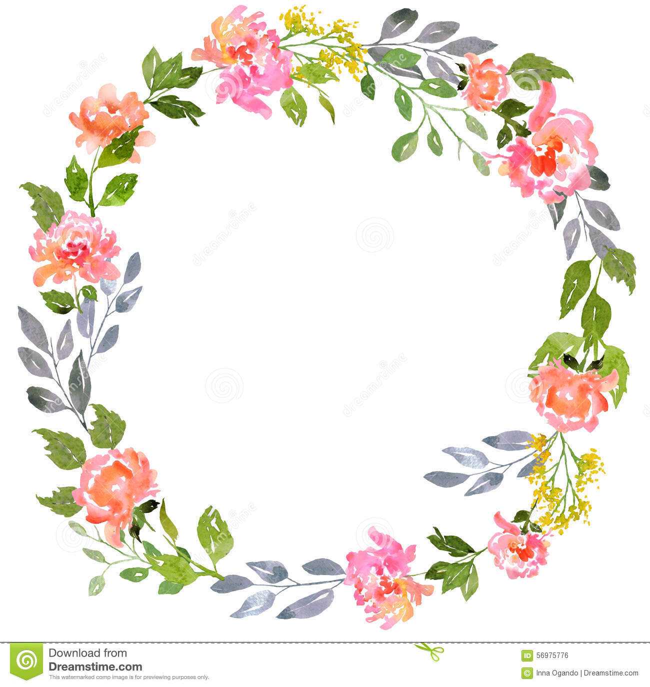 Watercolor Floral Card Template Stock Illustration In Free Blank Greeting Card Templates For Word