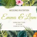 Wedding Event Invitation Card Template. Exotic Tropical Jungle.. regarding Event Invitation Card Template