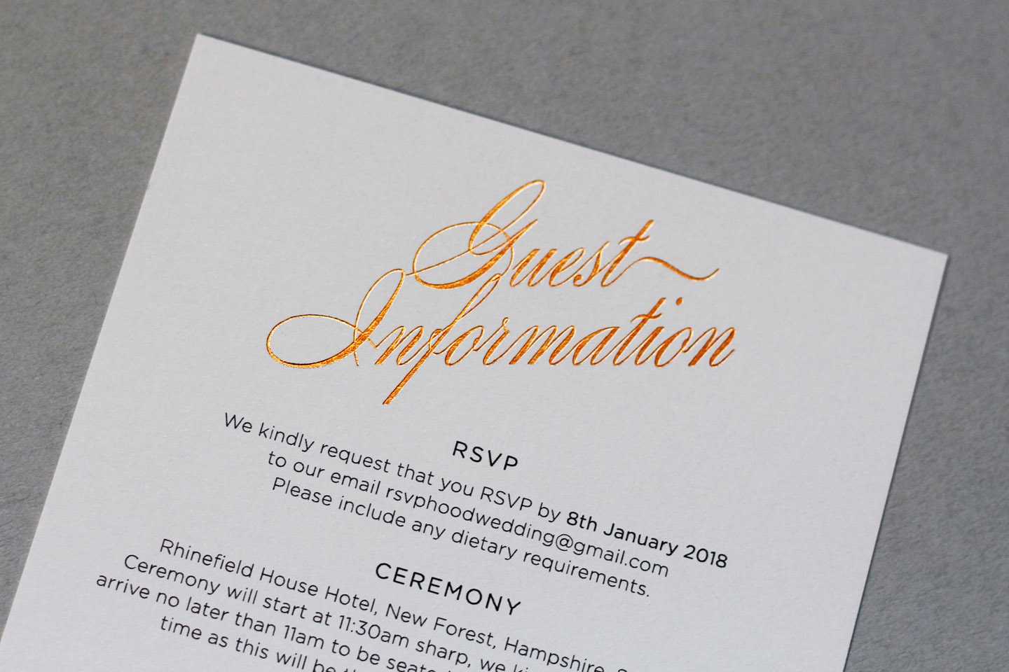 Wedding Guest Information Cards – What To Include | Foil For Wedding Hotel Information Card Template