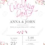 Wedding Invitation Card Template With Watercolor Rose Flowers For Free E Wedding Invitation Card Templates