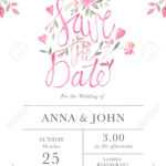 Wedding Invitation Card Template With Watercolor Rose Flowers Inside Sample Wedding Invitation Cards Templates