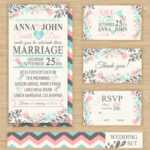 Wedding Invitation Template, Thank You Card, Save The Date, Rsvp.. Throughout Template For Rsvp Cards For Wedding