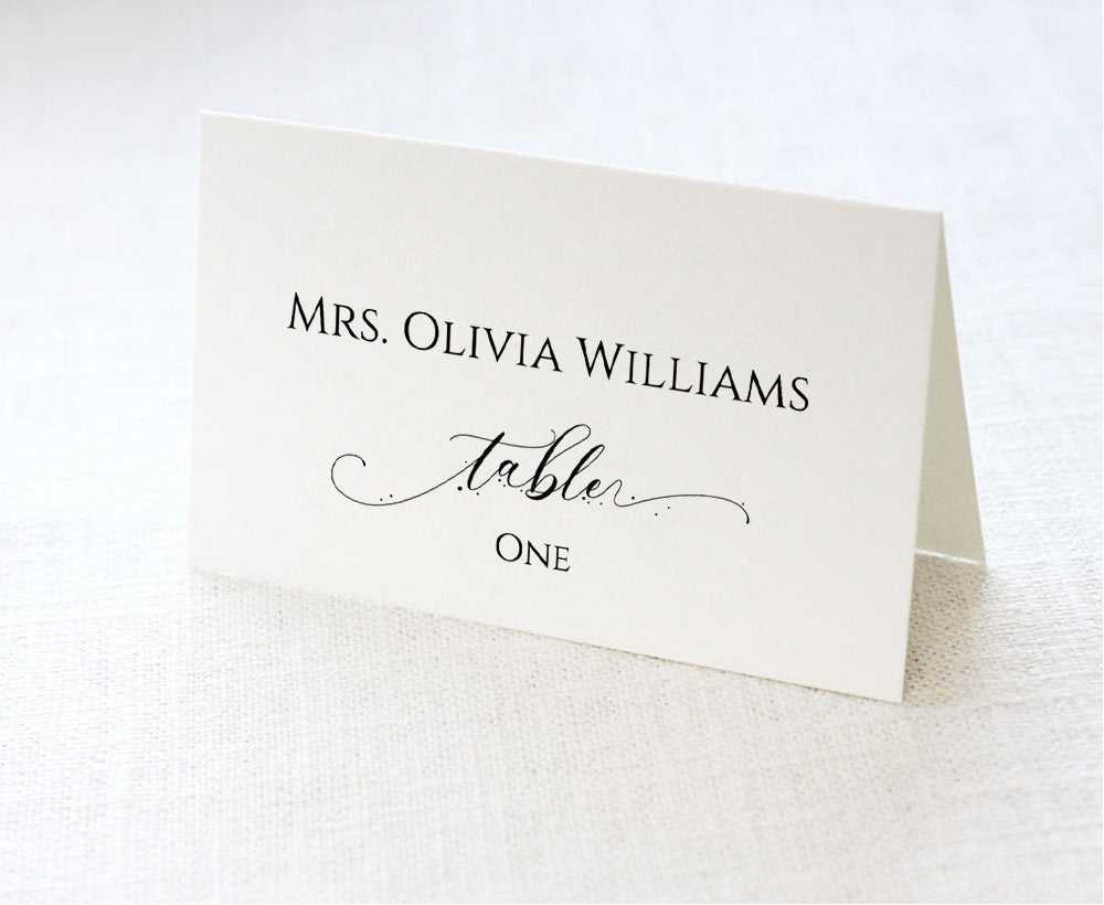 Wedding Place Card Template, Printable Seating Card, Name Card, Escort  Card, Editable Pdf Template, Table Number Card, Calligraphy, Ift  Pertaining To Table Name Card Template