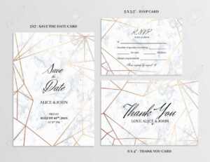 Wedding Set. Save The Date, Thank You And R.s.v.p. Cards Template.. throughout Template For Rsvp Cards For Wedding