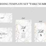 Wedding Template Set Table Number Cards. White Marble Background.. Pertaining To Table Number Cards Template