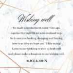 Wedding Well Wishes Card Template. Geometric Design In Rose Gold.. With Regard To Donation Cards Template
