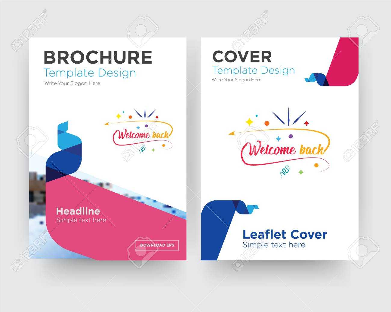 Welcome Back Brochure Flyer Design Template With Abstract Photo.. Pertaining To Welcome Brochure Template