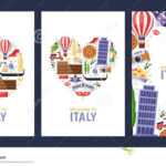 Welcome To Italy Greeting Souvenir Cards, Print Or Poster With Regard To Template For Cards To Print Free