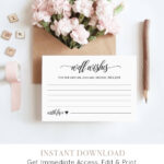 Well Wishes Printable, Wedding Advice Card Template For Within Marriage Advice Cards Templates