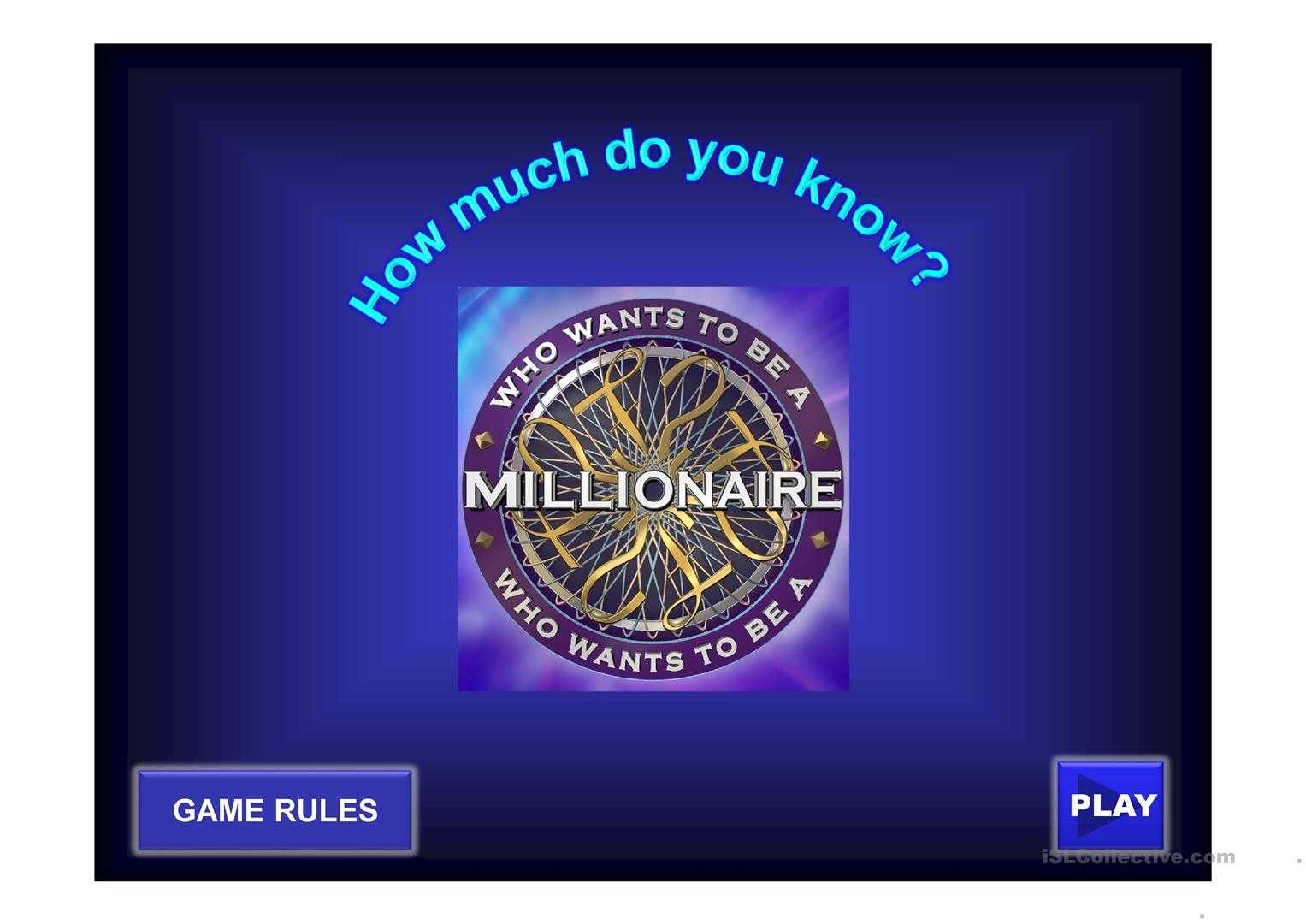 Who Wants To Be A Millionaire (Superlative) – English Esl Within Who Wants To Be A Millionaire Powerpoint Template