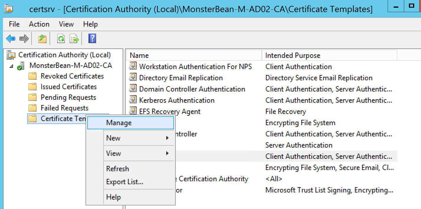 Windows 2012 R2 Nps With Eap Tls Authentication For Os X Intended For Workstation Authentication Certificate Template