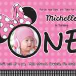 Wonderful Minnie Mouse Birthday Invitation Card Template For Minnie Mouse Card Templates