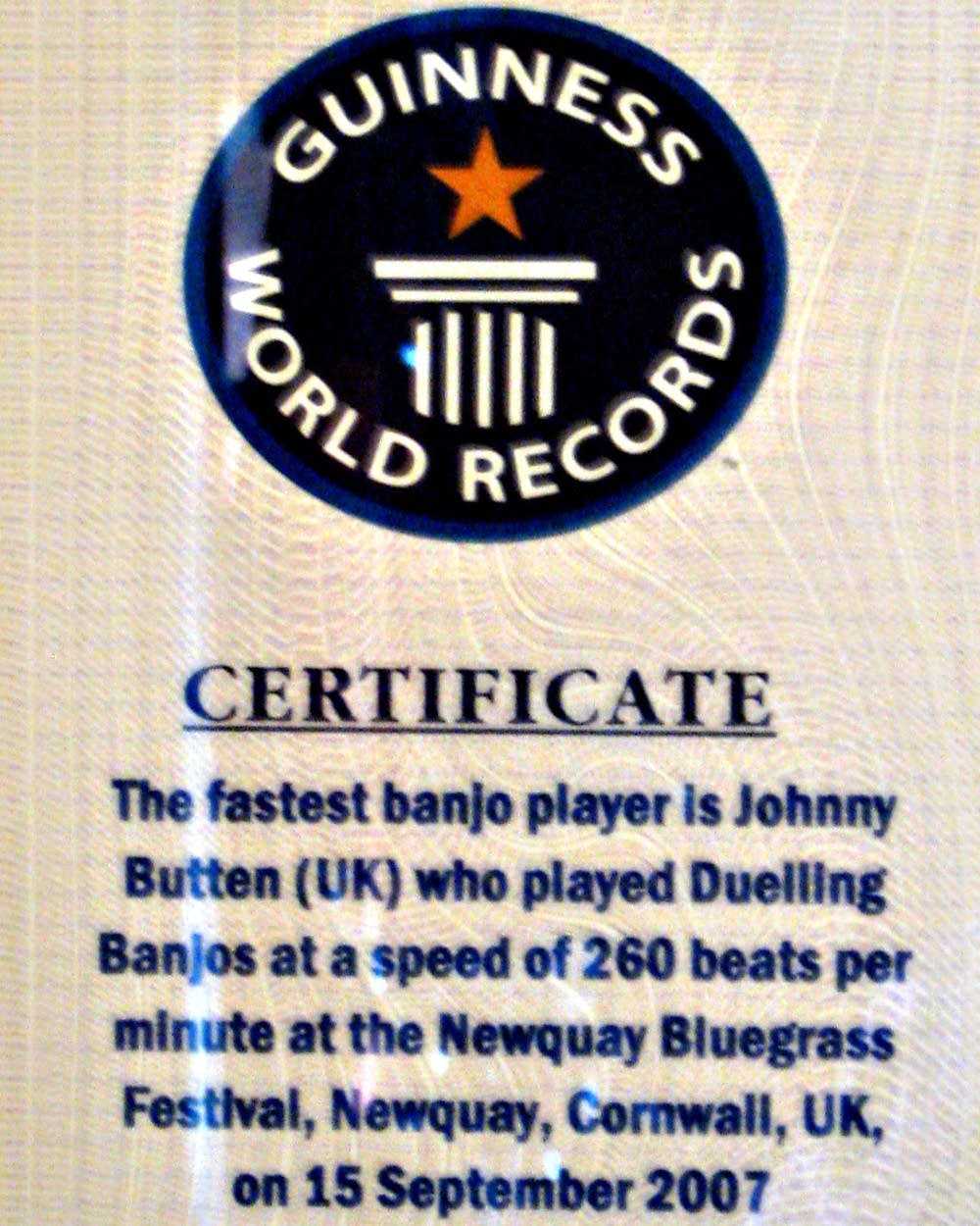 World's Fastest Banjo Picker Calls Minnesota Home | Mpr News Throughout Guinness World Record Certificate Template