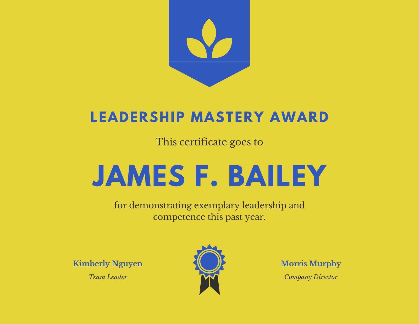 Yellow Leadership Award Certificate – Templatescanva Throughout Leadership Award Certificate Template