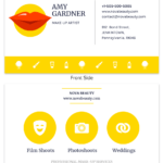 Yellow Makeup Artist Business Card Template Within Dog Grooming Record Card Template