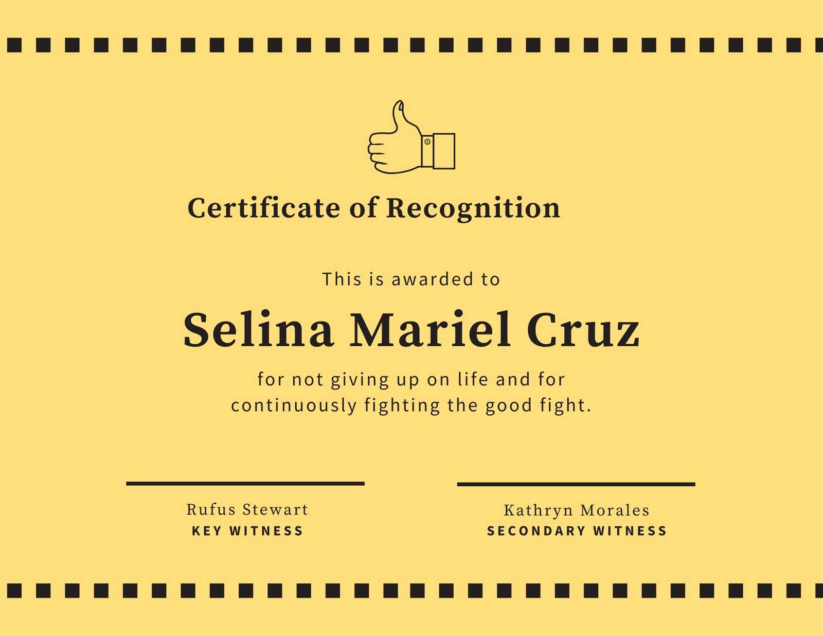 Yellow Thumbs Up Funny Certificate – Templatescanva Intended For Funny Certificate Templates