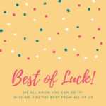 Yellow With Polka Dots Good Luck Card – Templatescanva With Regard To Good Luck Card Template